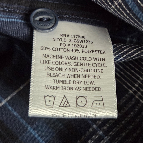NWT Levi's Men's Blue Plaid Shirt - Picture 12 of 12